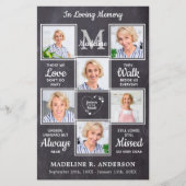 Programme funéraire commémoratif 5 Photos Rustique (Devant)