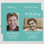 Programme funéraire commémoratif de photo Turquois (Devant / Derrière)