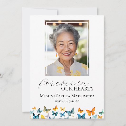Programme funéraire commémoratif papillon (Devant)