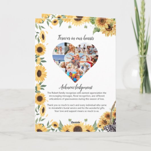 Programme funéraire - Conception des tournesols (Dos)