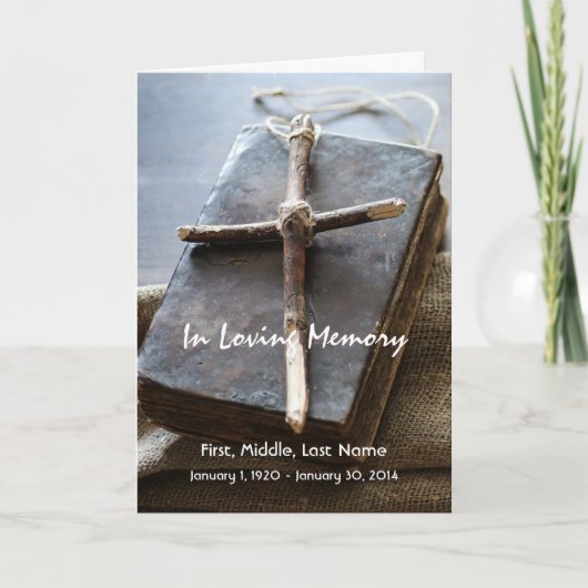 Programme funéraire Croix biblique personnalisée C (Devant)