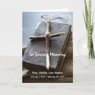 Programme funéraire Croix biblique personnalisée C