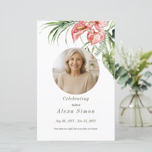 Programme funéraire d'anthurium feuille vert tropi (Debout devant)