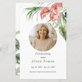 Programme funéraire d'anthurium feuille vert tropi (Devant / Derrière)