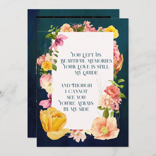 Programme funéraire d'aquarelle bleue Vibrant Flor (Devant / Derrière)