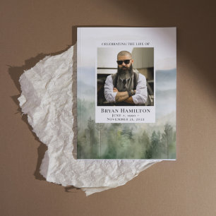 Programme funéraire d'aquarelle de la nature humid