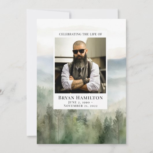 Programme funéraire d'aquarelle de la nature humid (Devant)