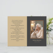 Programme funéraire de 4 pages Beige et Charbon (Debout devant)