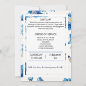 Programme funéraire de bord floral bleu (Dos)