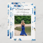 Programme funéraire de bord floral bleu (Devant / Derrière)