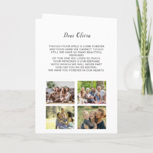 Programme funéraire de célébration de la vie (Dos)