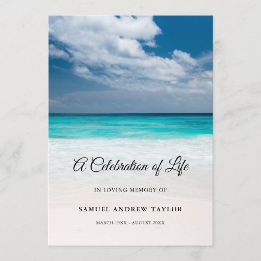 Programme funéraire de célébration de la vie sur l (Devant)