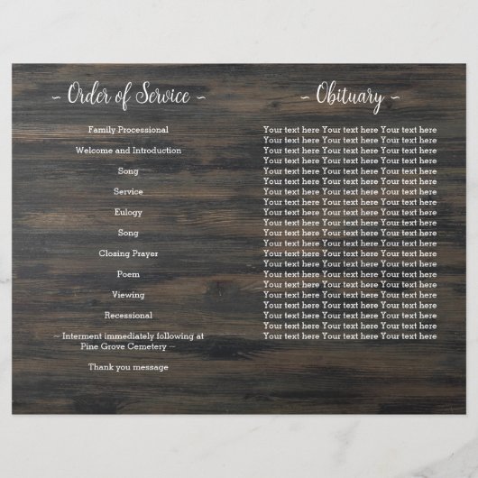 Programme Funéraire De Célébration Militaire De La (Dos)