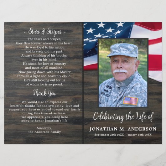 Programme Funéraire De Célébration Militaire De La (Devant)