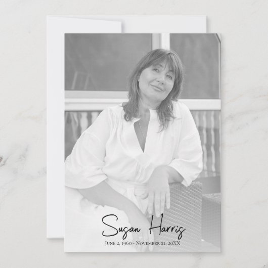 Programme funéraire de célébration moderne de la v (Devant)