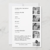 Programme funéraire de célébration moderne de la v (Dos)