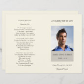 Programme funéraire de célébration moderne de la v (Devant / Derrière)