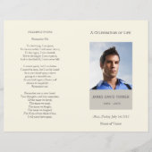 Programme funéraire de célébration moderne de la v (Devant)