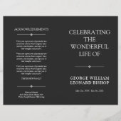 Programme funéraire de célébrations minimes de la (Devant)