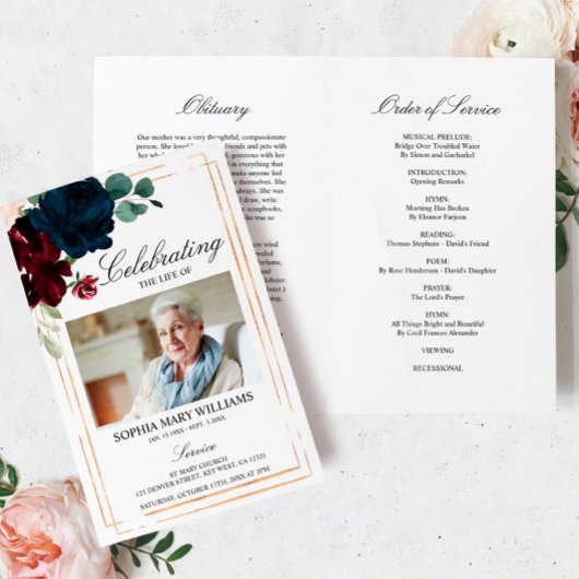 Programme funéraire de la Marine et de la Bourgogn