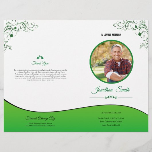 Programme funéraire de l'ordre de service Circulai (Devant)