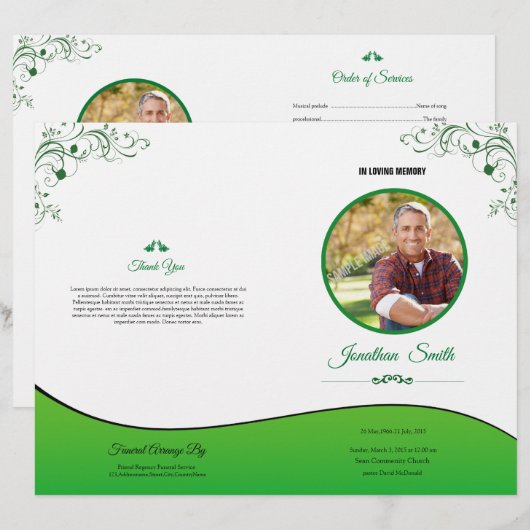 Programme funéraire de l'ordre de service Circulai (Devant / Derrière)