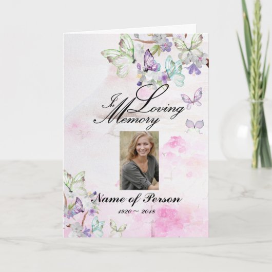 Programme funéraire de papillons de fleurs de ceri (Devant)