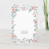 Programme funéraire de photo florale blanche et ro (Dos)