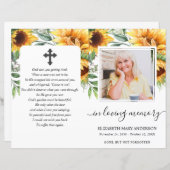 Programme funéraire de photos de tournesol (Devant / Derrière)