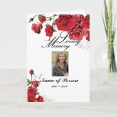 Programme funéraire de Red Roses (Devant)