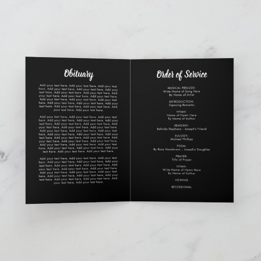 Programme funéraire de tournesol | Ordre de servic (Intérieur)