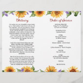 Programme funéraire des tournesols | Ordre de serv (Dos)