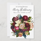 Programme funéraire du Bouquet de fleurs rouges pr (Devant)