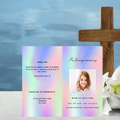 Programme funéraire en violet rose arc-en-ciel