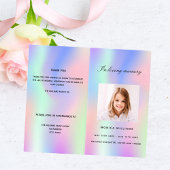 Programme funéraire en violet rose arc-en-ciel