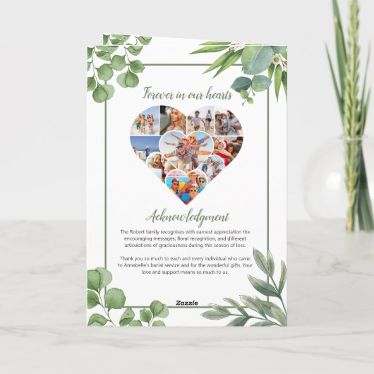 Programme funéraire - Eucalyptus Design Feuille (Dos)