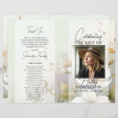 Programme funéraire Fleurs sauvages commémoratifs  (Devant / Derrière)