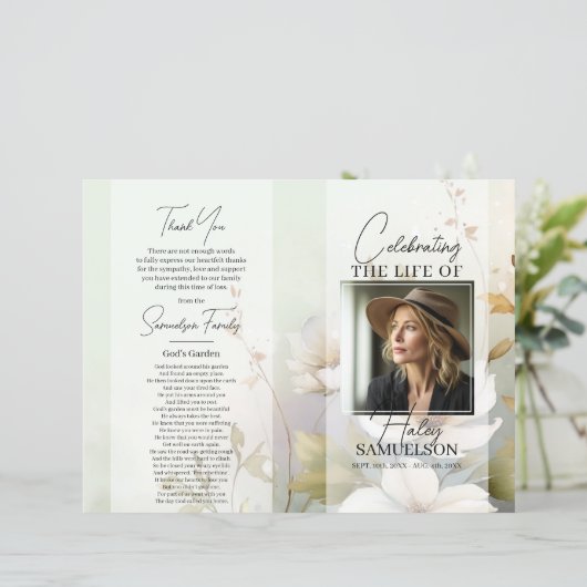 Programme funéraire Fleurs sauvages commémoratifs  (Debout devant)