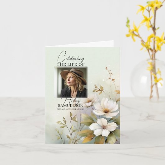 PROGRAMME funéraire Fleurs sauvages commémoratifs  (Fleur jaune)