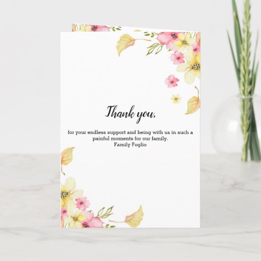 Programme funéraire floral (Dos)