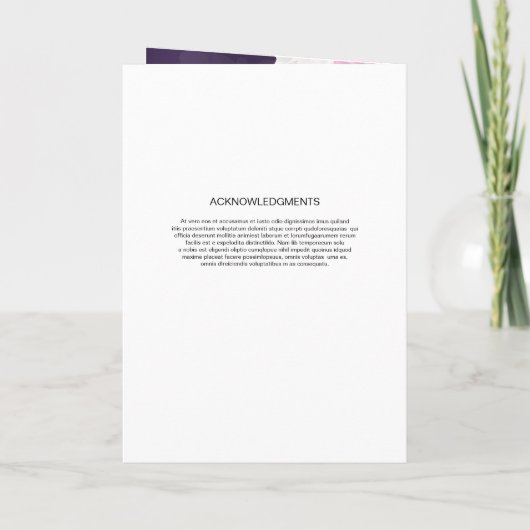 Programme funéraire floral Modèle Brochure (Dos)