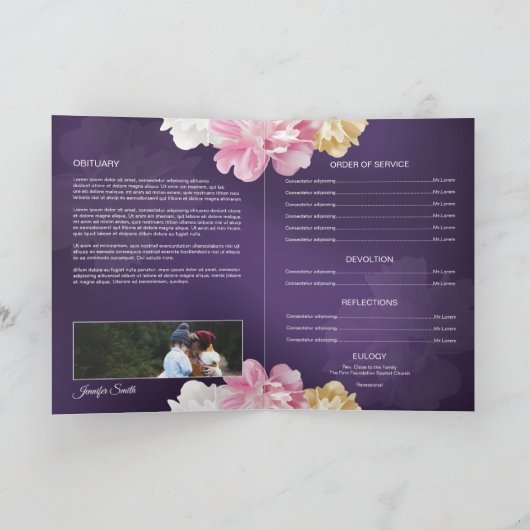 Programme funéraire floral Modèle Brochure (Intérieur)