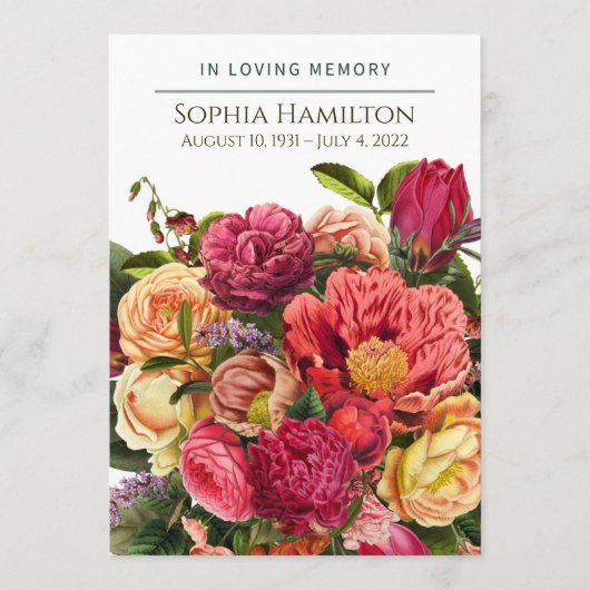 Programme funéraire floral sur mesure (Devant)