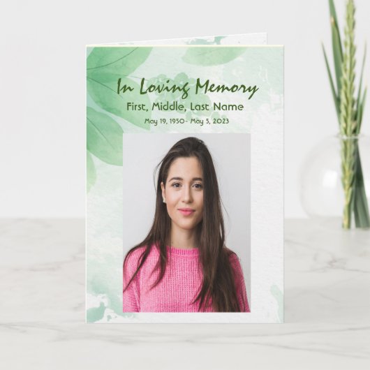 Programme funéraire Folithe sur mesure Feuilles bo (Devant)