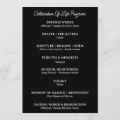 Programme funéraire Hommage Noir Profond (Dos)