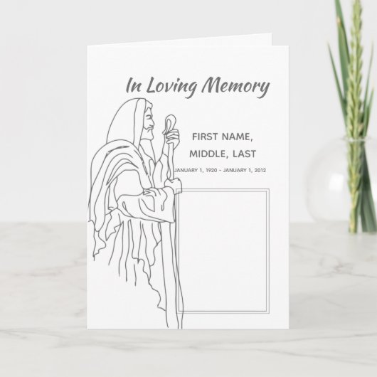 Programme funéraire Jésus, Écriture, Christian (Devant)