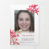 Programme funéraire joaillerie rouge orchidée fleu (Page de couverture)