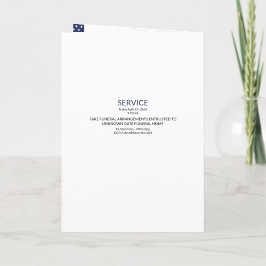 Programme funéraire Modèle Armée militaire (Dos)