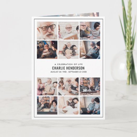 Programme Funéraire Moderne De 15 Photos Avec Bio  (Devant)