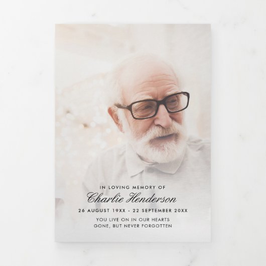 Programme funéraire moderne de 6 pages triplé de 2 (Page de couverture)